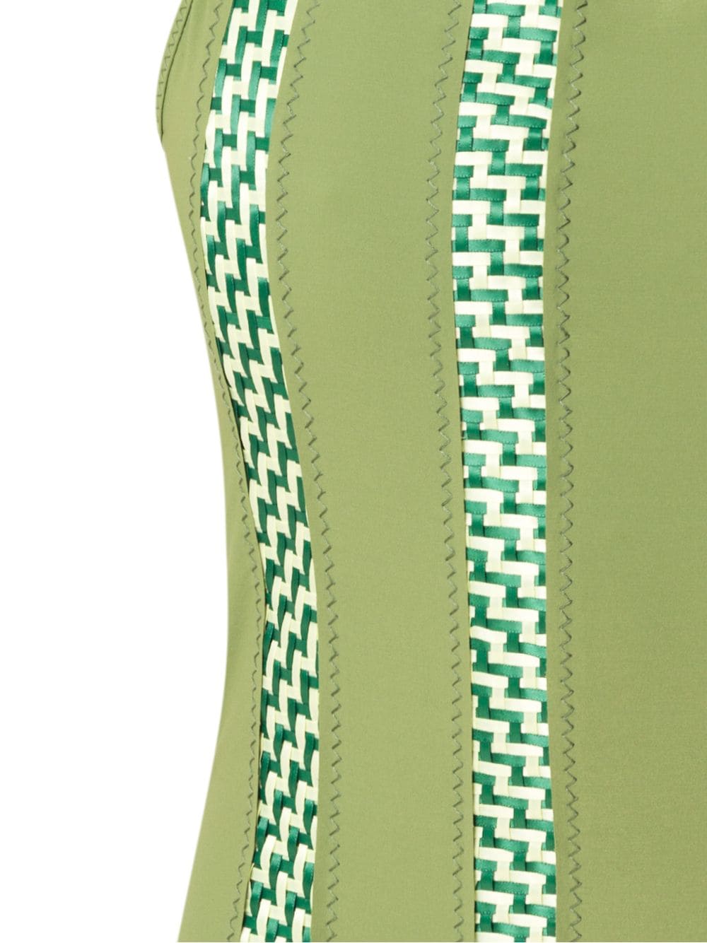 Shop Amir Slama Panelled Swimsuit In Green