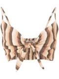 Amir Slama striped cropped top - Brown