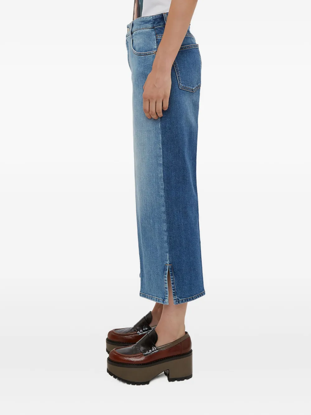 Stella McCartney cropped wide-leg jeans Blauw