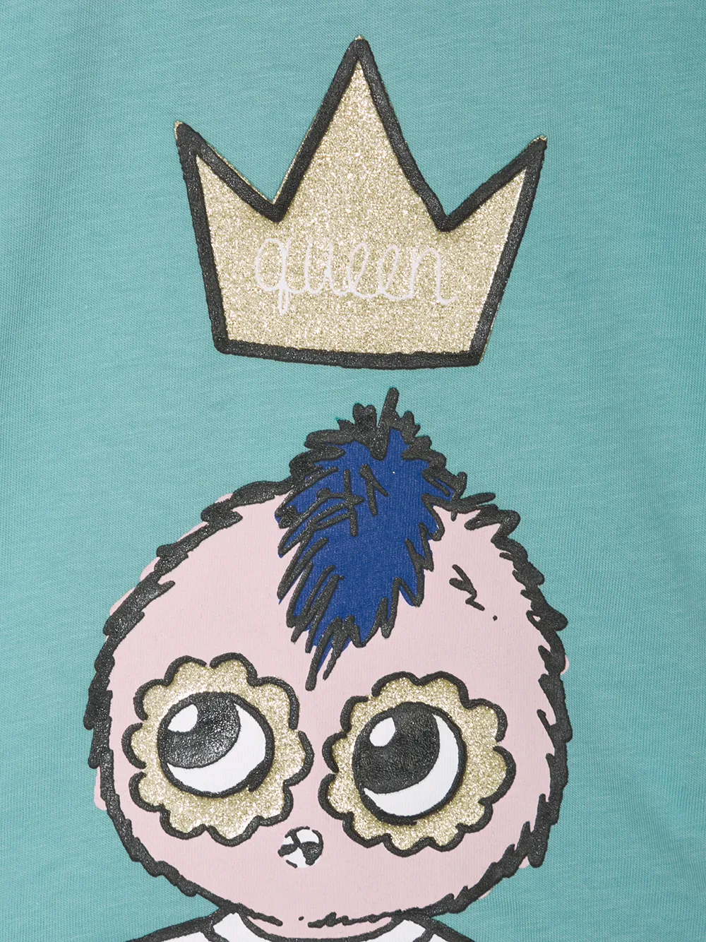 Fendi Kids T-shirt met kroonprint Blauw