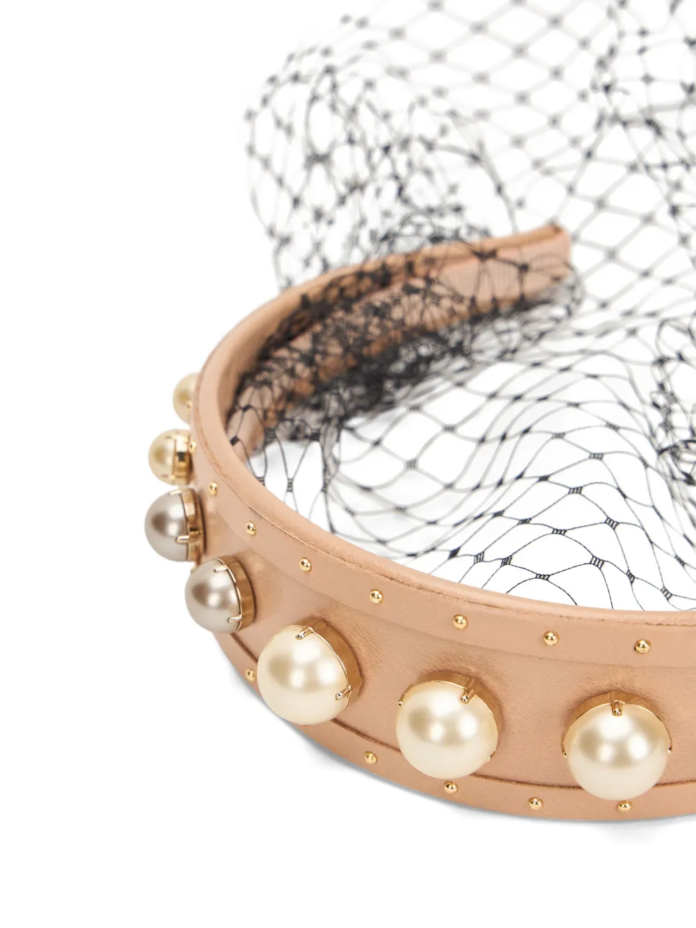  Red(v) Mesh Studded Hairband - Black 