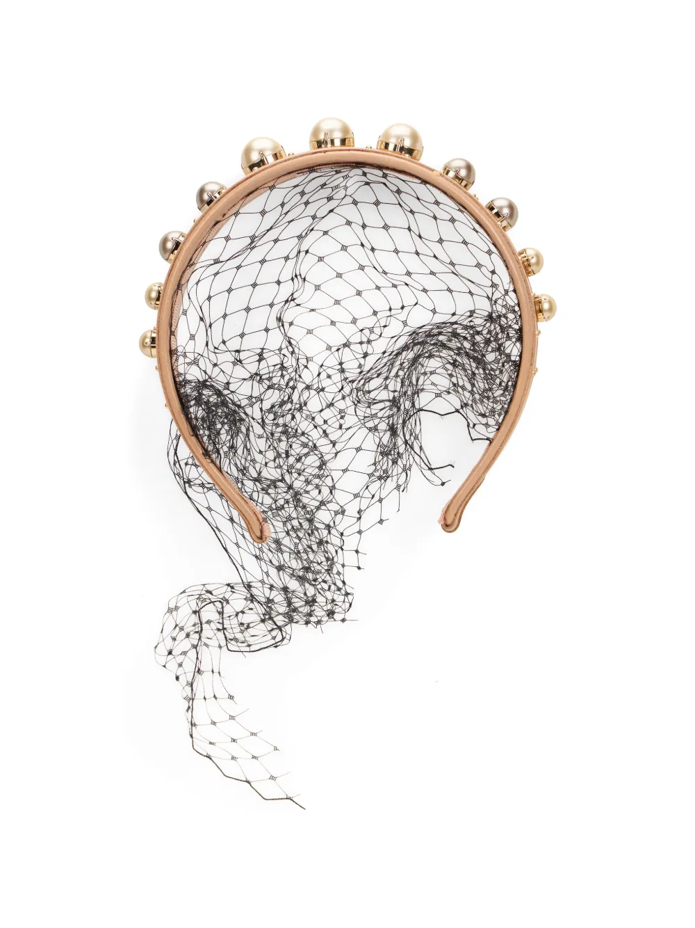  Red(v) Mesh Studded Hairband - Black 