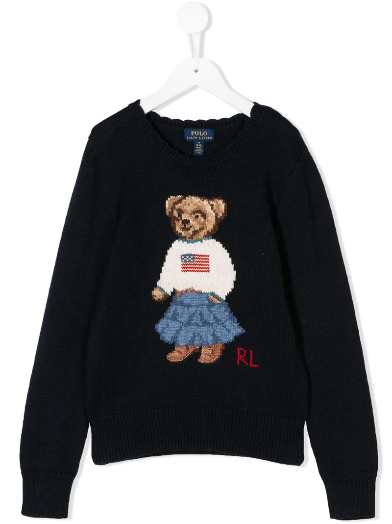 Ralph Lauren Kids Bear knit jumper