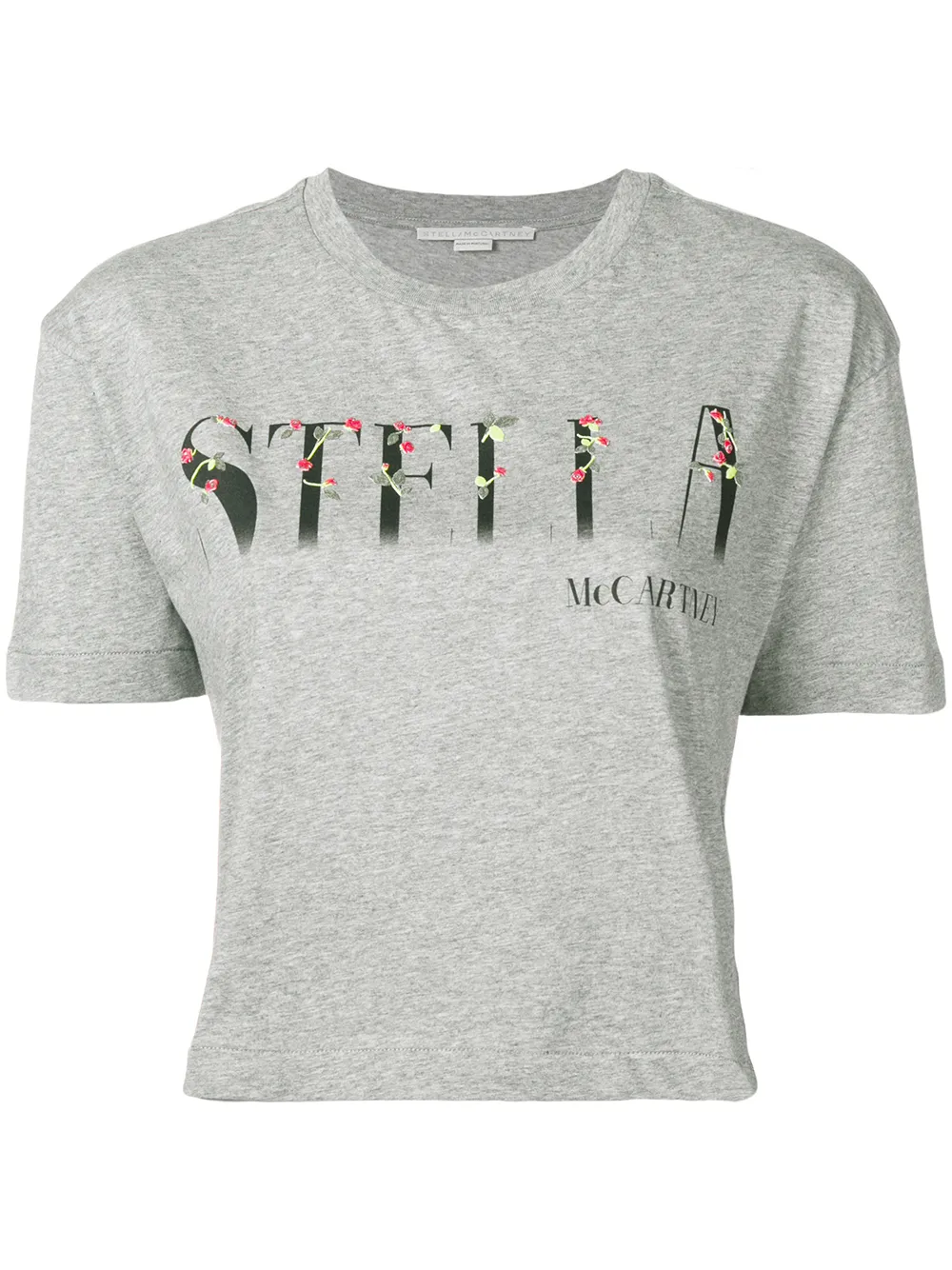 Stella McCartney T-Shirt mit Logo-Patch - Grau
