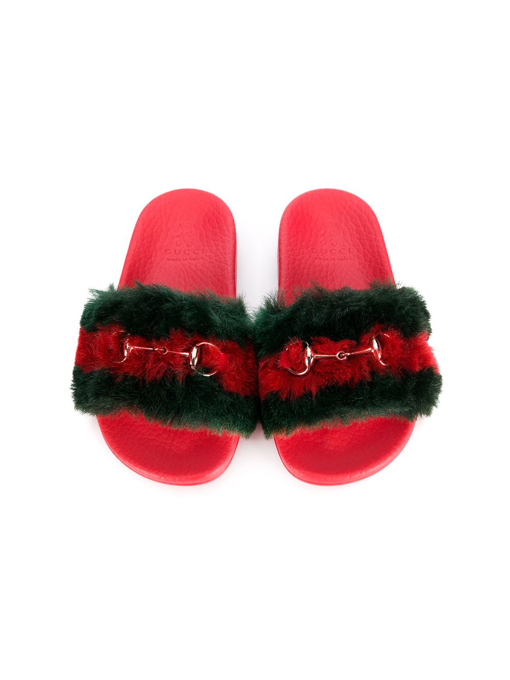 фото Gucci Kids faux fur slides