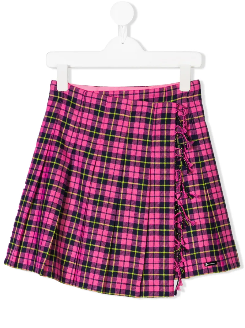Burberry Kids килт в клетку тартан с бахромой