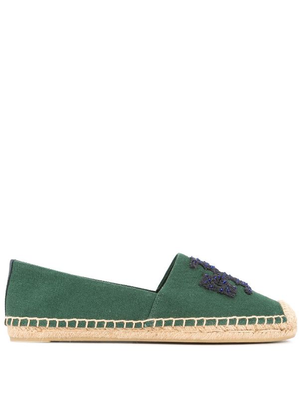 tory burch elisa logo flat espadrille