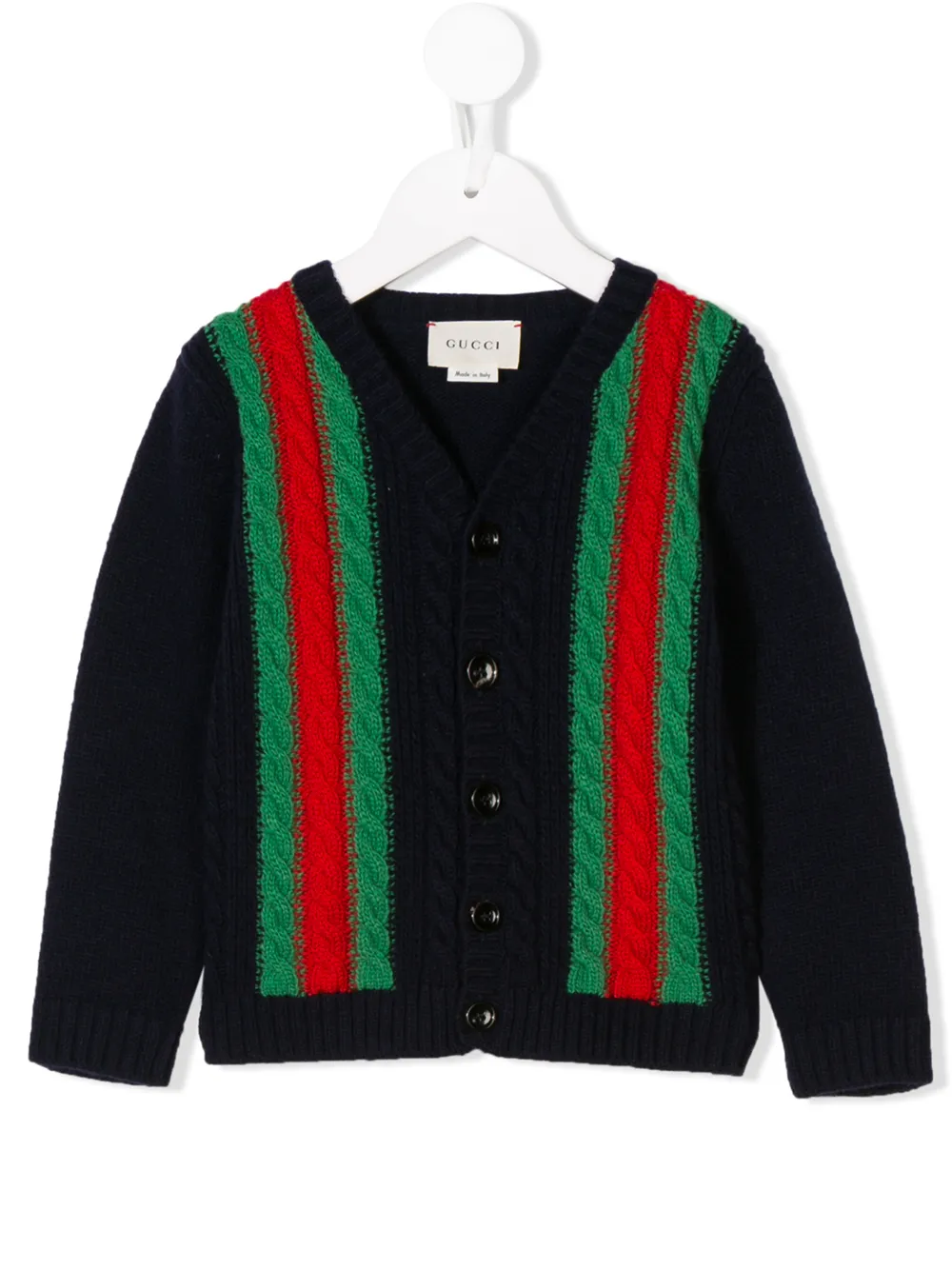 Gucci Kids striped panelled cardigan