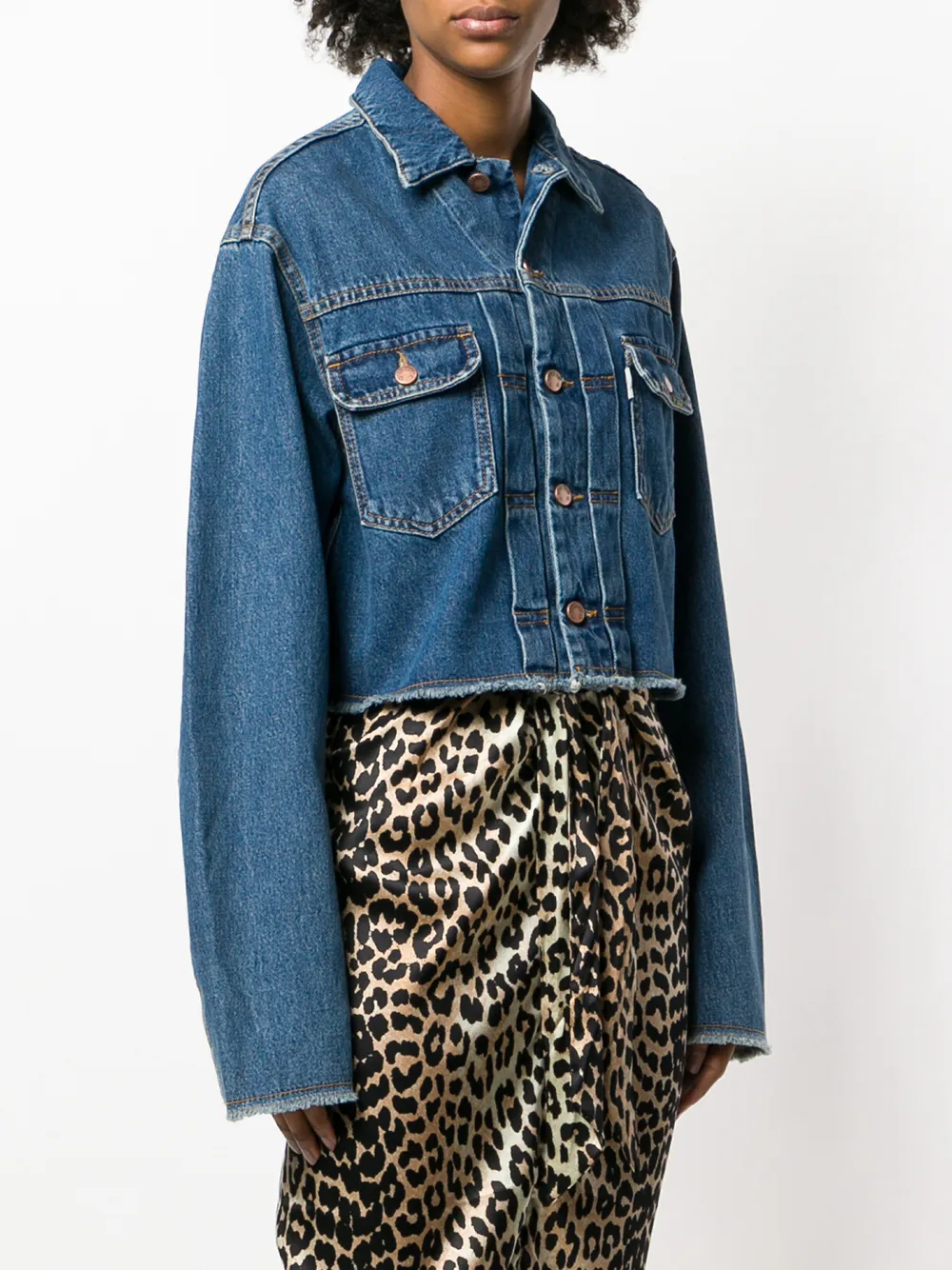 Imprimée Za4q4 En Crop Fiorucci Veste Jean xRwUpOaP