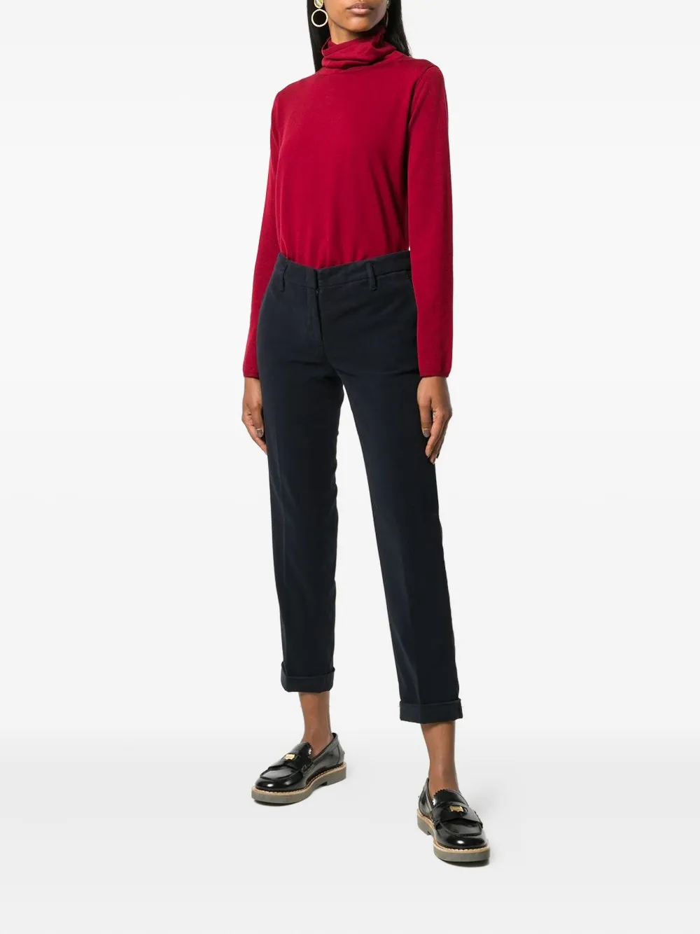 ASPESI cuff cropped trousers - Blauw