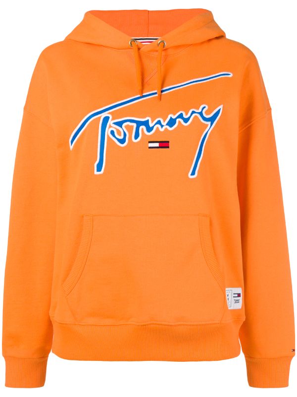 tommy hoodie orange