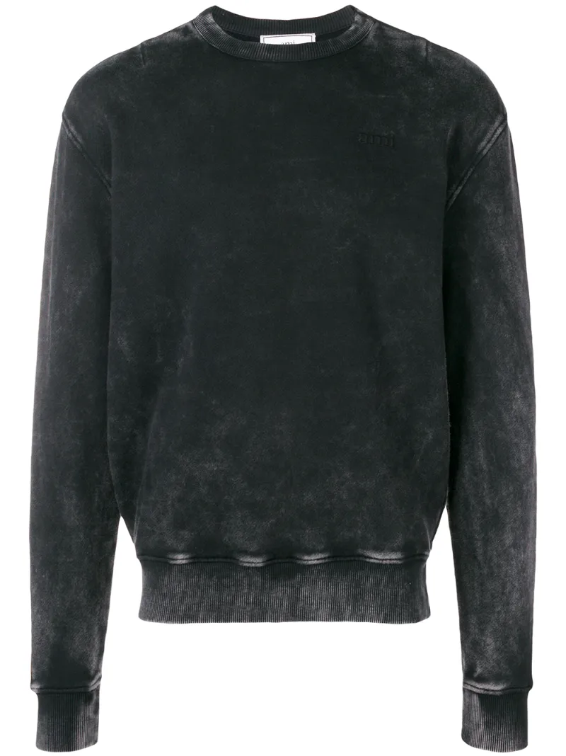 Ami Paris – VINTAGE WASHED SWEATSHIRT – men – Cotton – S, M, XXS, XS – Black