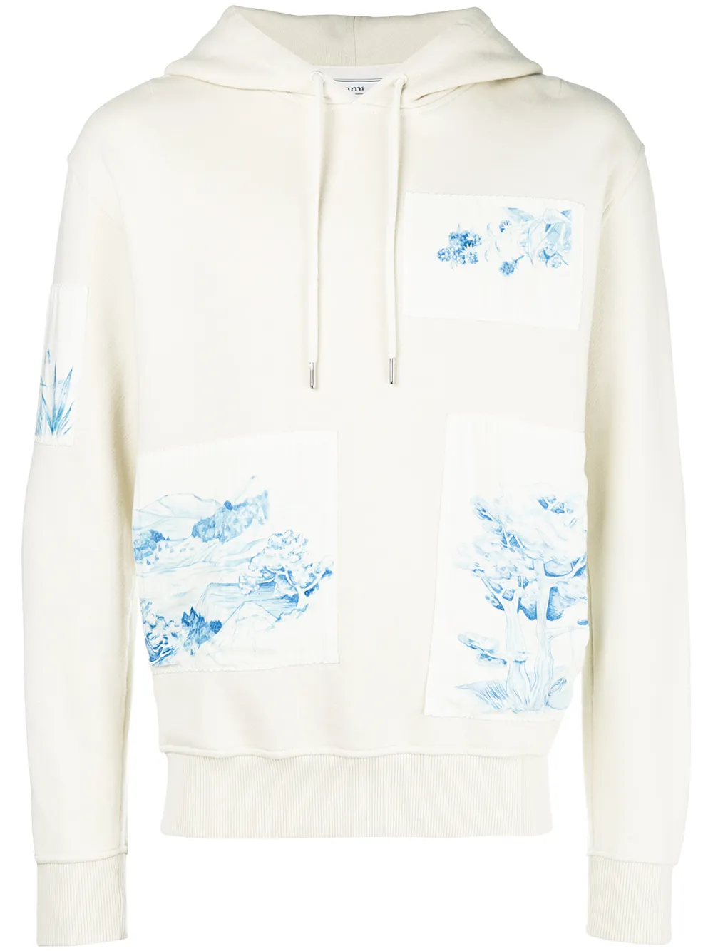 Ami Alexandre Mattiussi Tops AMI ALEXANDRE MATTIUSSI HOODIE WITH PATCH - NEUTRALS