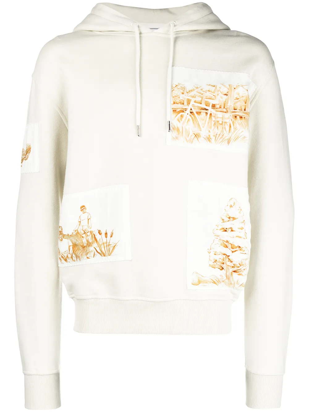 Ami Alexandre Mattiussi Tops AMI ALEXANDRE MATTIUSSI HOODIE WITH PATCH - NEUTRALS