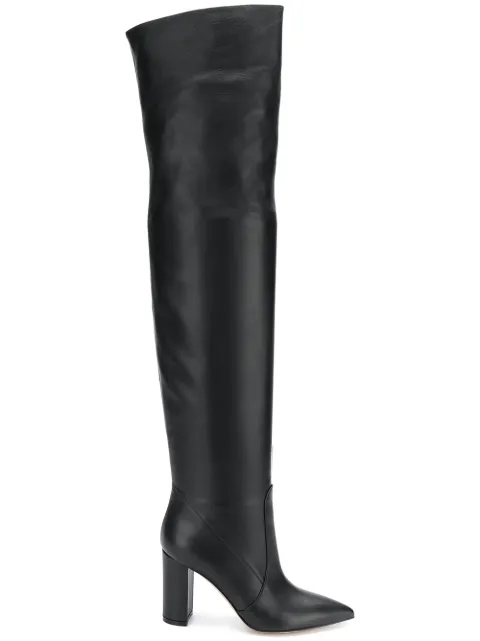 Click to view more detailed imagery on our partner's website Gianvito Rossi Morgan 85 Over-the-knee Leather Boots In Black