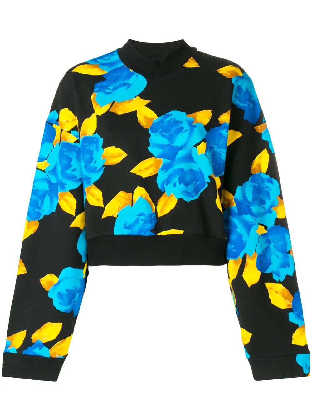 MSGM クロップド フローラル スウェットシャツ - ブラック MSGM クロップド フローラル スウェットシャツ - ブラック