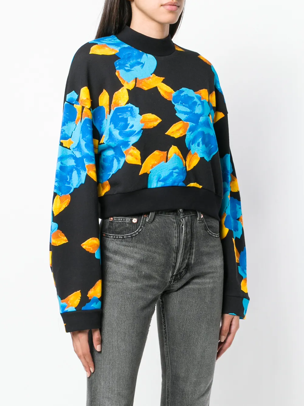 MSGM cropped jersey sweater Zwart