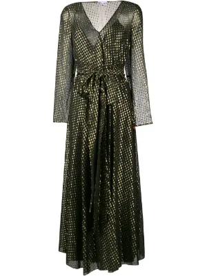Red Valentino Dresses Luxe Brands Farfetch Red Valentino Embroidered Lame Long Dress