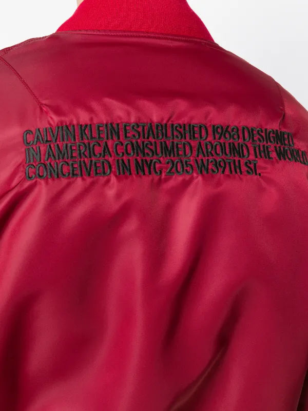 calvin klein red bomber jacket