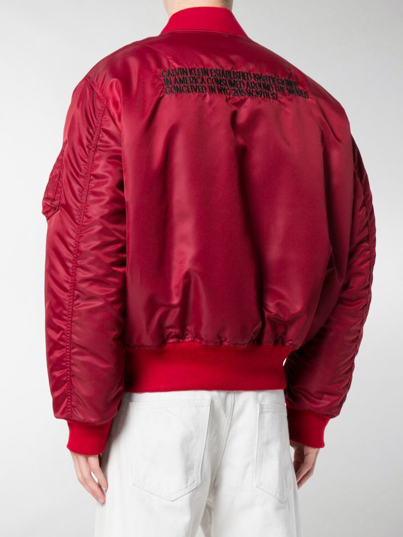 calvin klein red bomber jacket