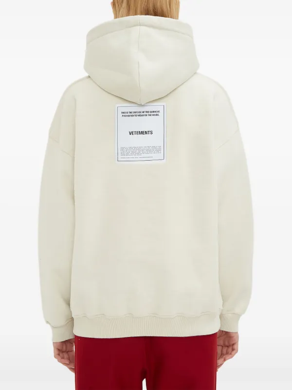 VETEMENTS Inside Out Hoodie White FARFETCH FI