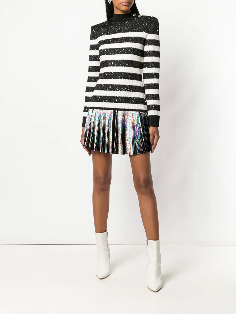 Balmain Holographic mini skirt - Metallic