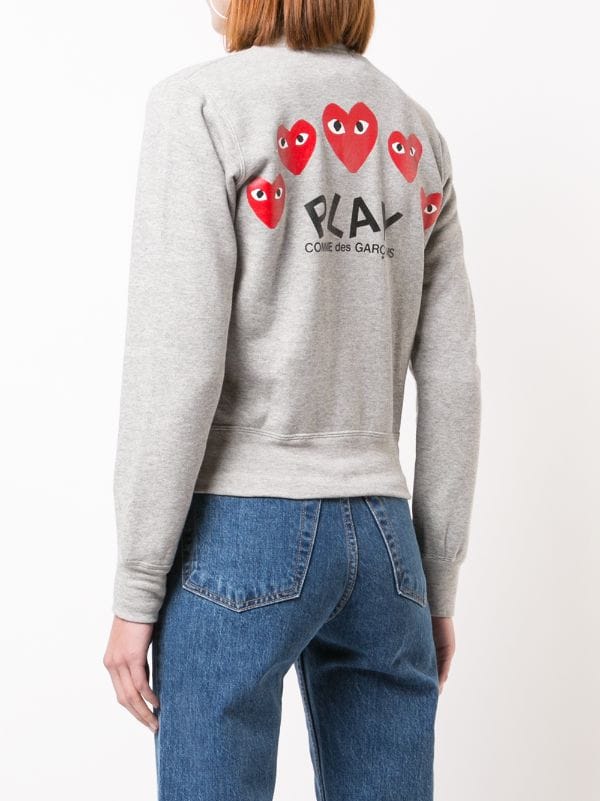 Comme Des Garçons Play heart-patch zip-up Hoodie - Farfetch