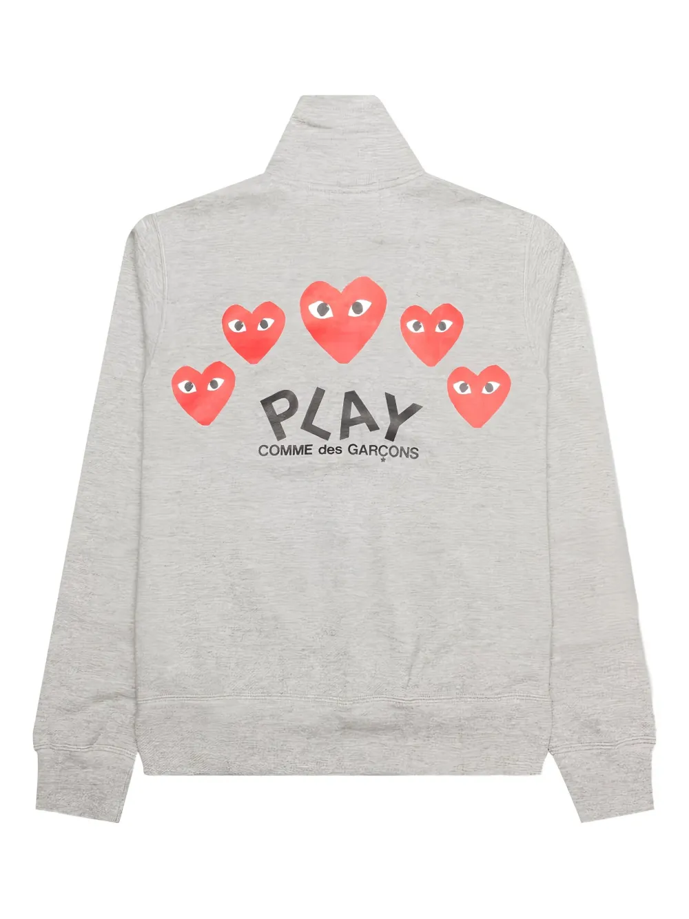 ☆COMME des GARCONS☆ Women's Institutional Logo Straight Fi Comme Des Garçons Play Heart logo-patch Track Jacket | Grey