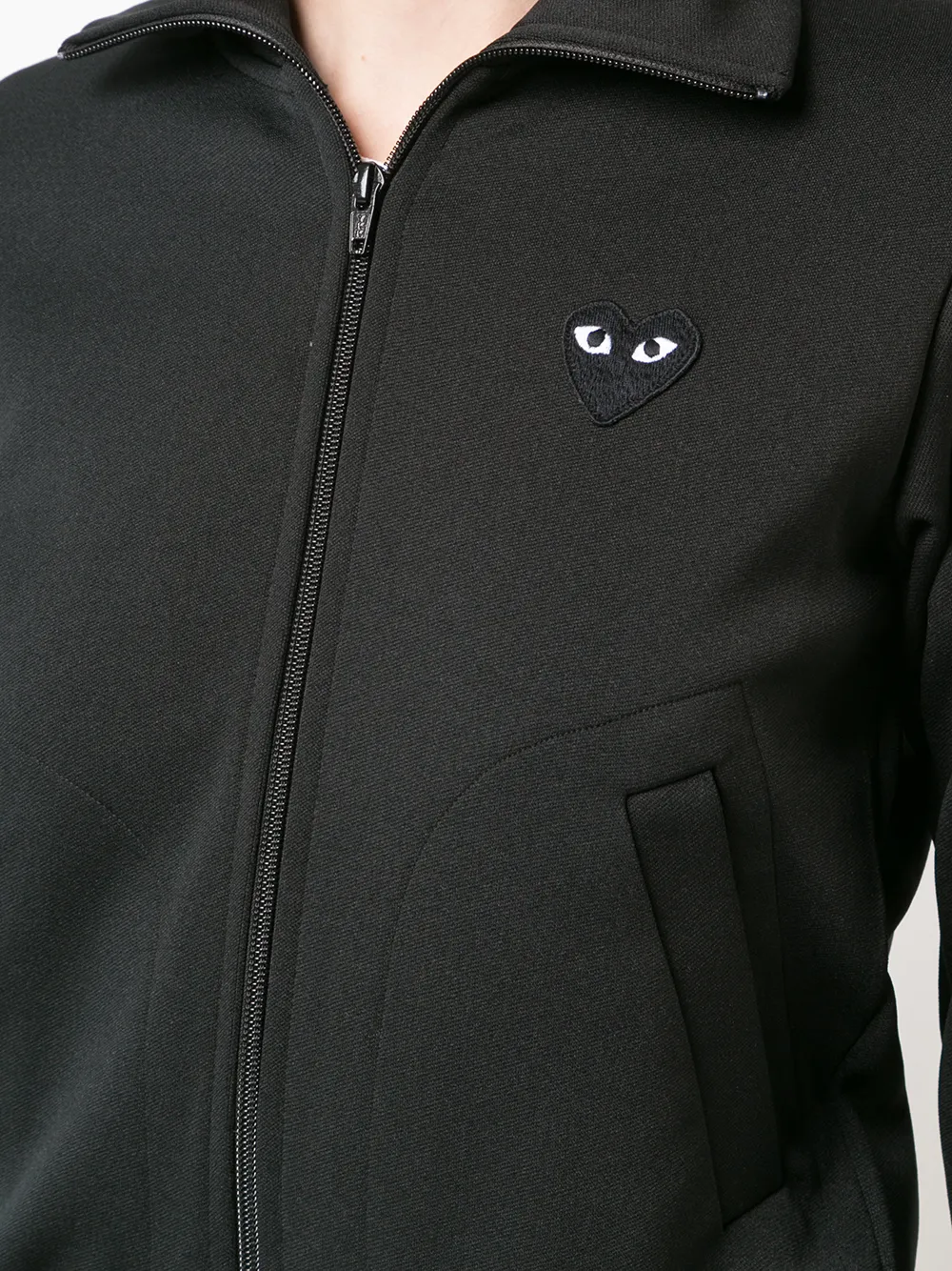 Comme des Garçons Play Big Heart Track Top - black on Garmentory