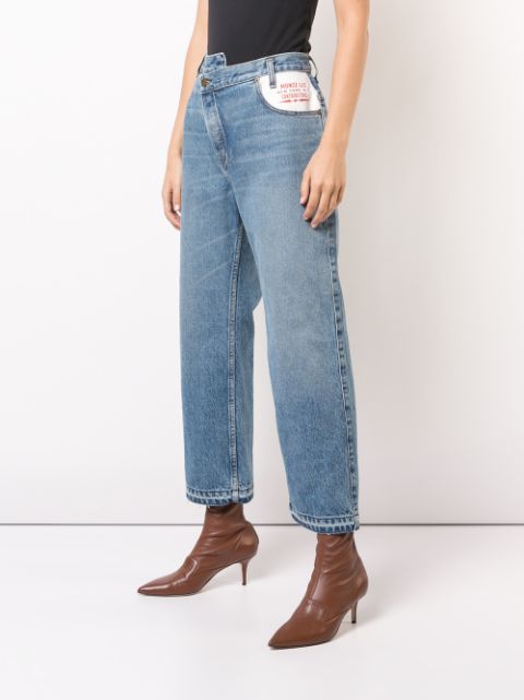 Shop blue Monse leather pocket jeans with Express Delivery - Farfetch