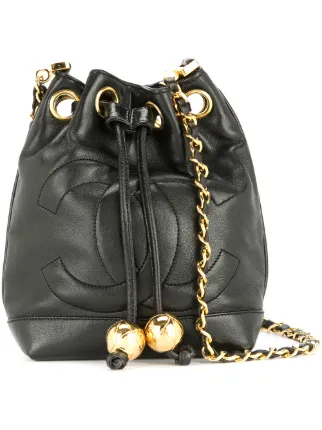 CHANEL Pre Owned 1994 1996 Drawstring Chain Mini Shoulder Bag