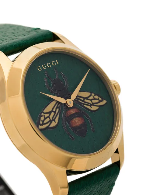 Gucci G-Timeless bee print leather 