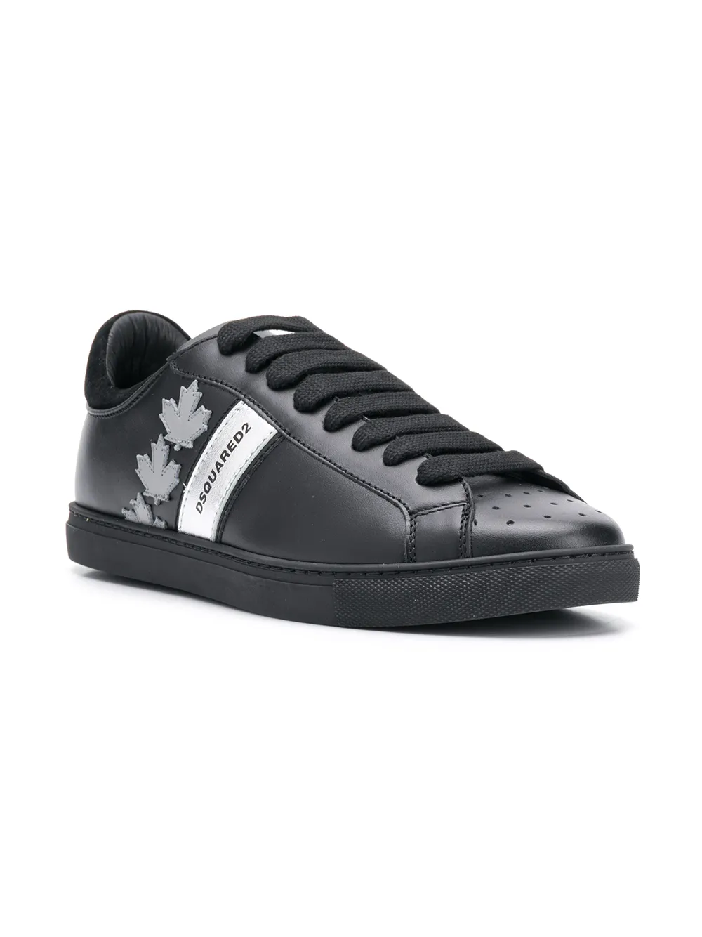 Dsquared2 sneakers met maple blad - Zwart