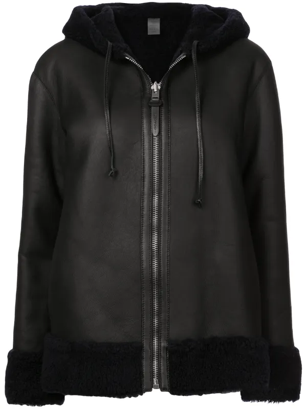 coach reversible shearling hoodie