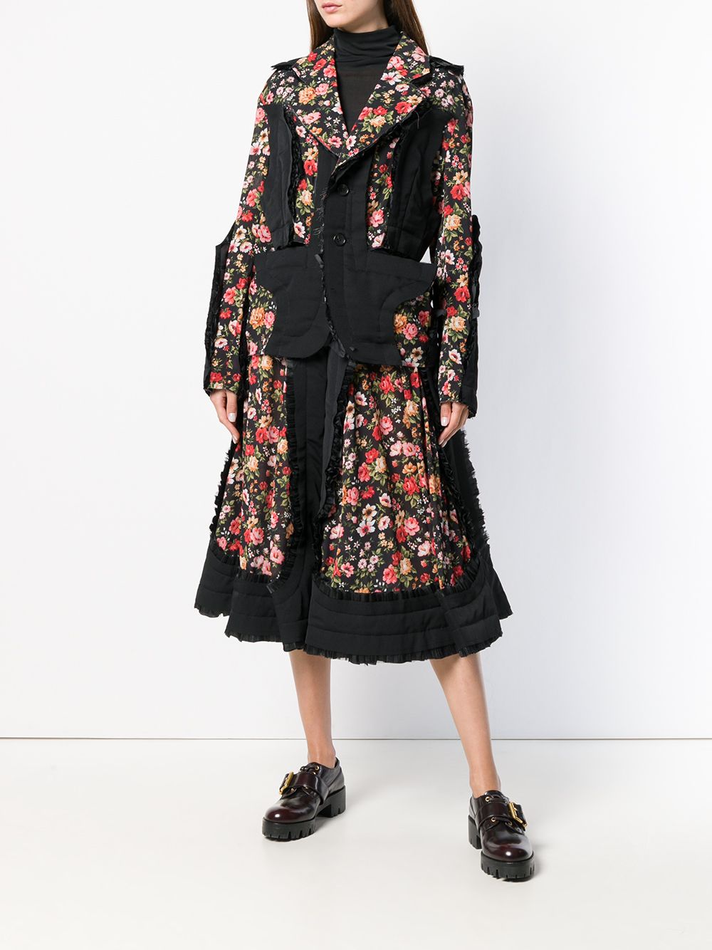 Comme Des Garçons Floral Panelled Midi Skirt - Farfetch