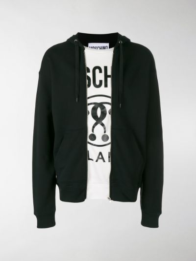 moschino hoodie zip