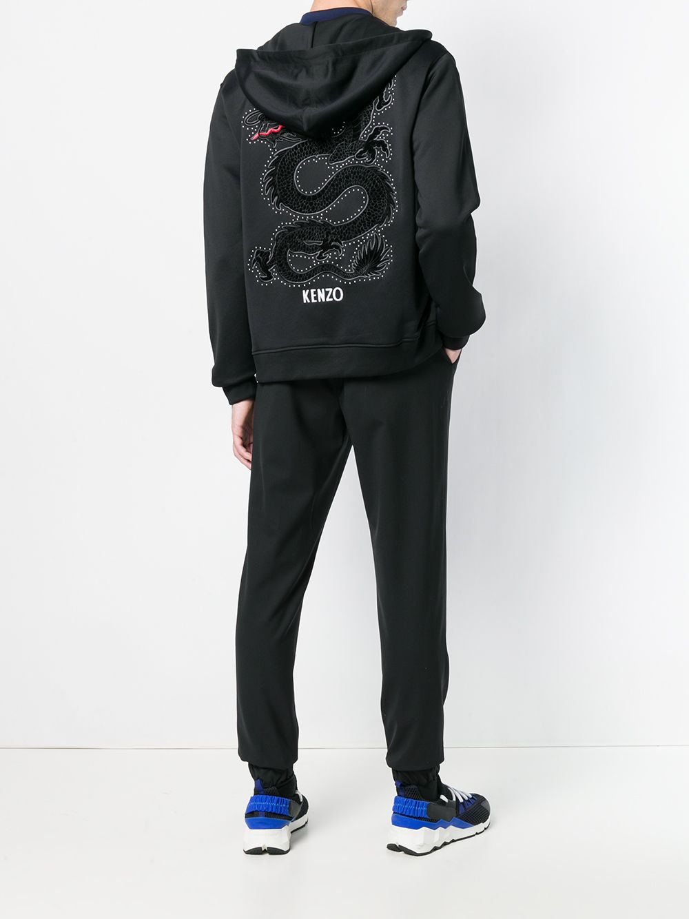 Kenzo Dragon Embroidery Zip Front Hoodie - Farfetch