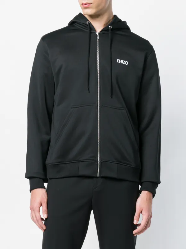 kenzo dragon embroidery zip front hoodie