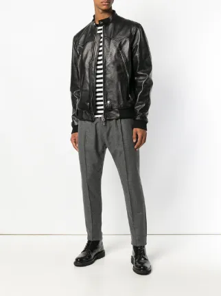Jacket Zip Leather Front Brand Low wTqI44