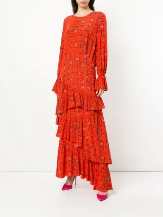 floral tiered maxi dress