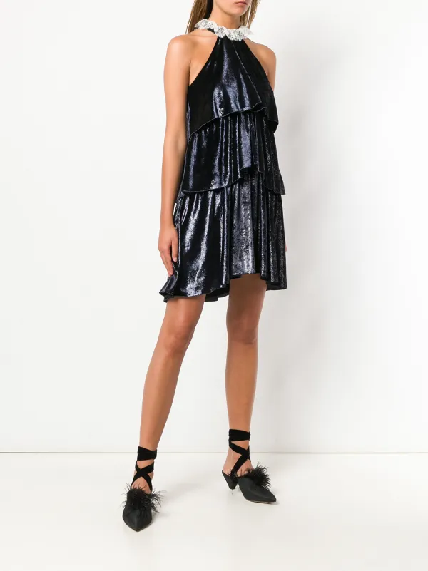 philosophy di lorenzo serafini ruffled halterneck dress