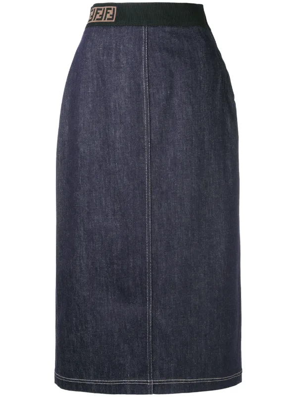 fendi denim skirt