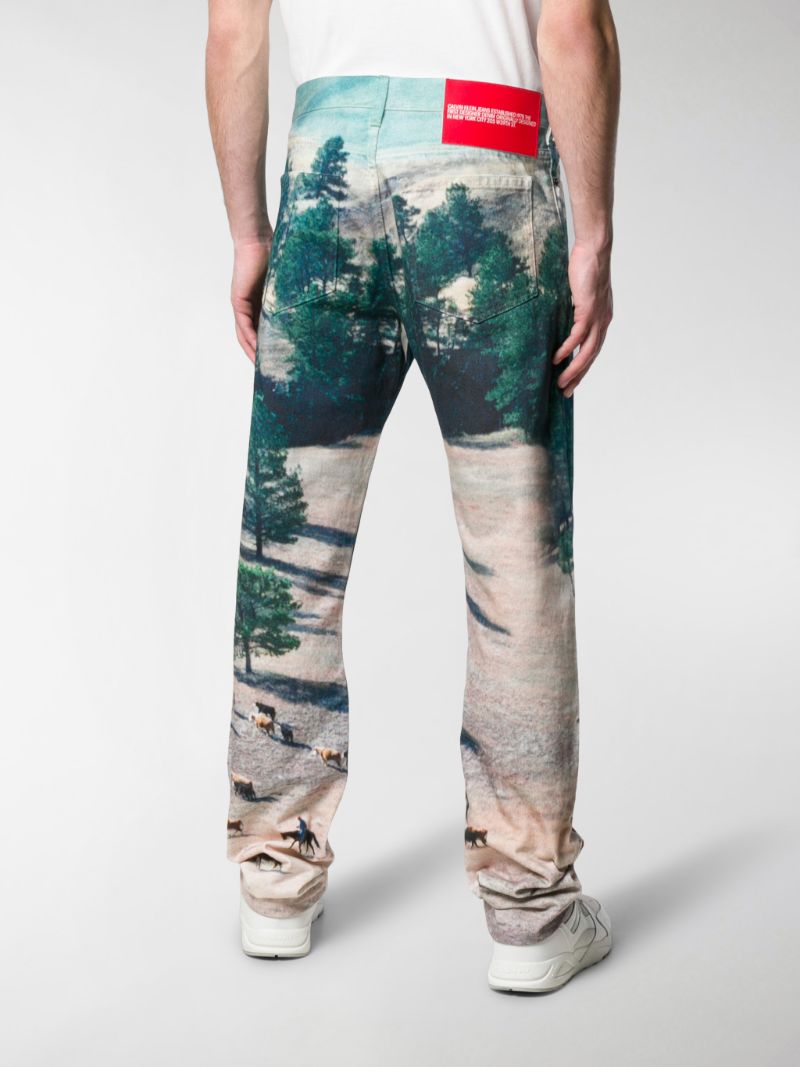 calvin klein cow print jeans