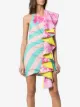 Halpern waterfall detail halterneck mini dress