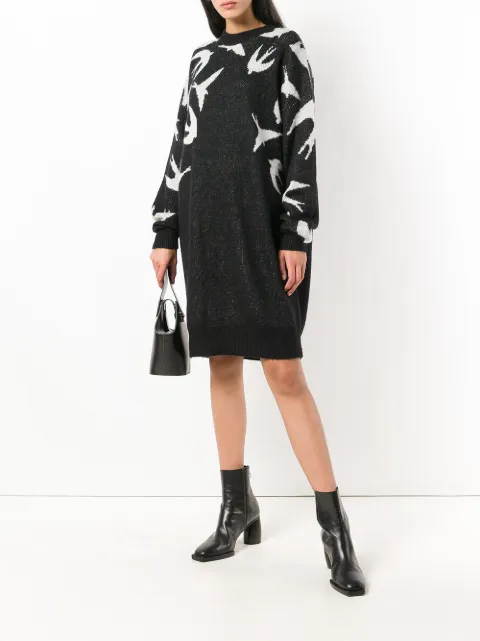 alexander mcqueen swallow sweater dress