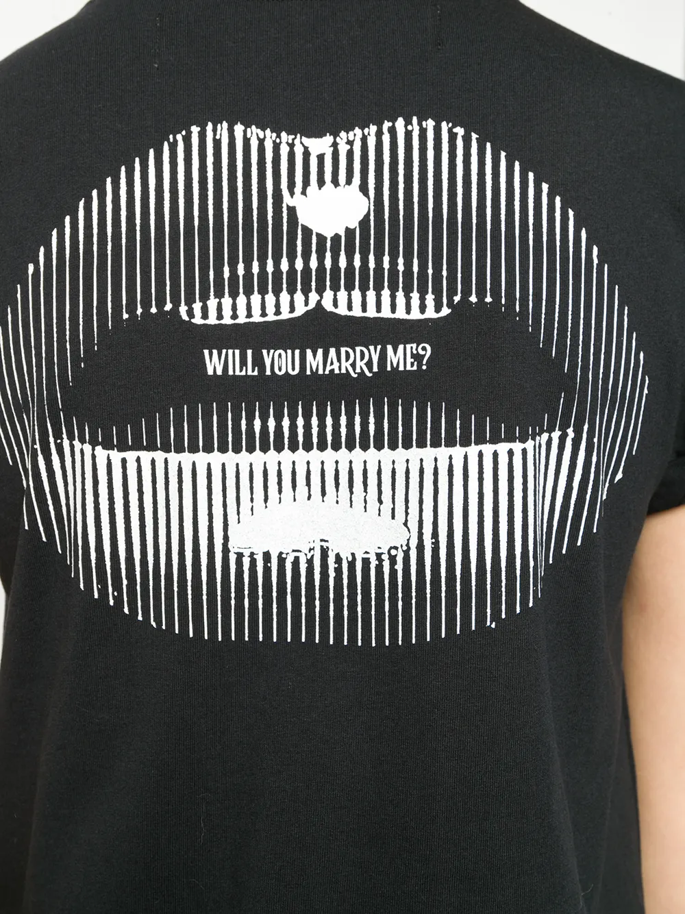 Off-White T-shirt met lippen print Zwart
