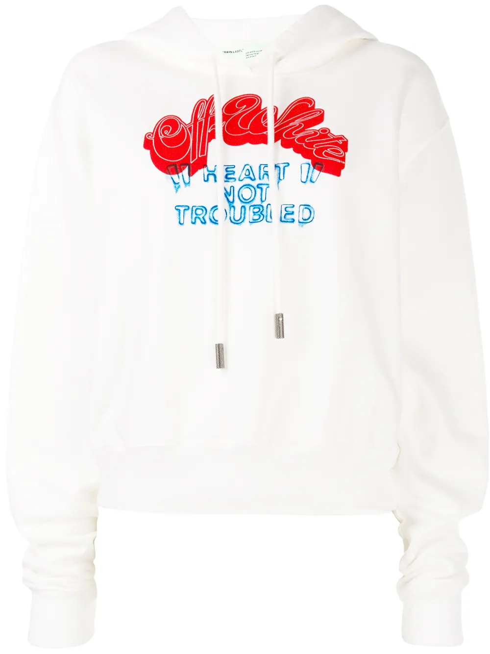 Off-White Heart Not Troubled パーカー - ホワイト Off-White Heart Not Troubled パーカー - ホワイト