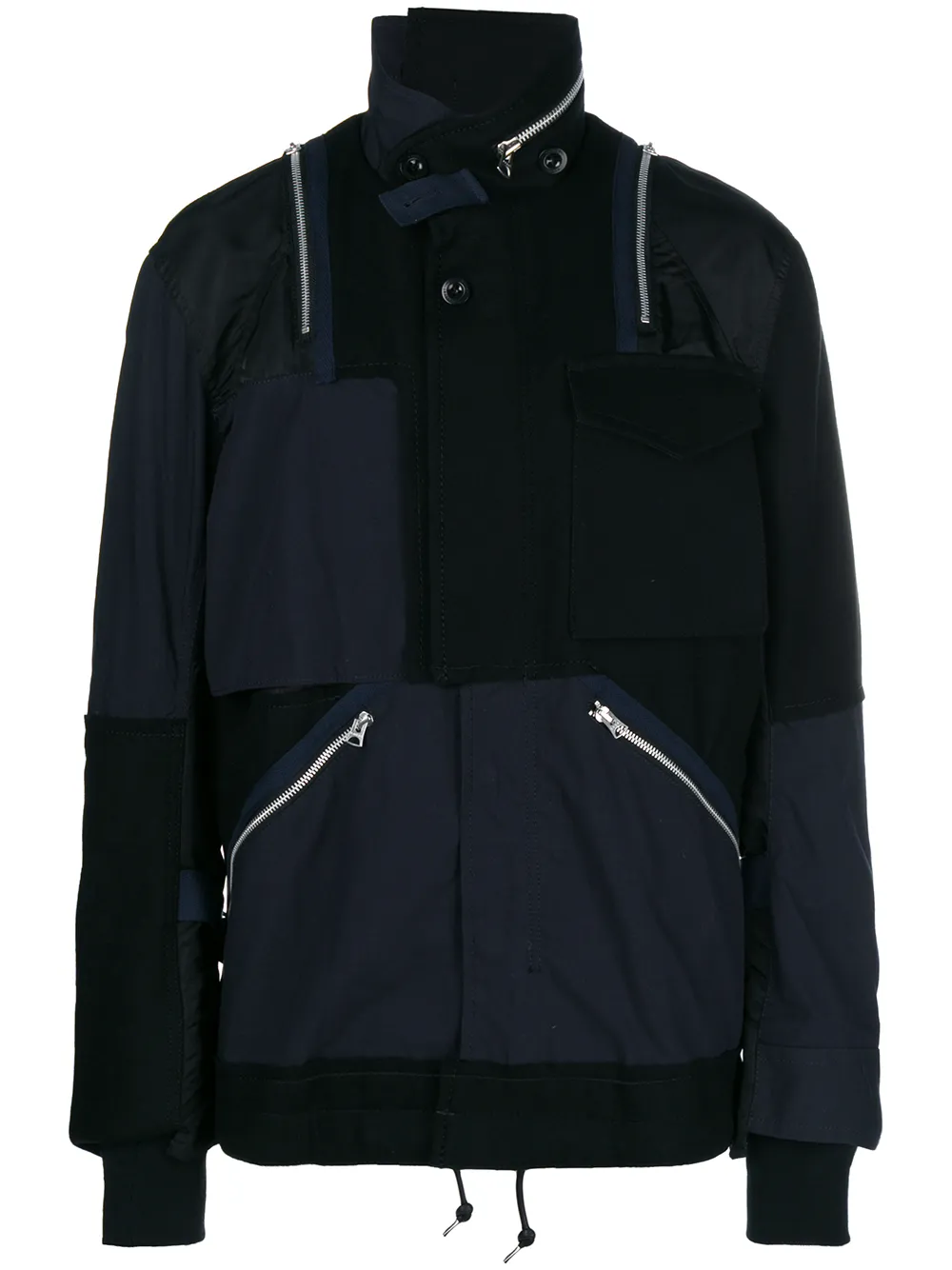 

sacai patchwork jacket - Black