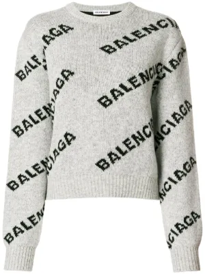 balenciaga grey women's sweater