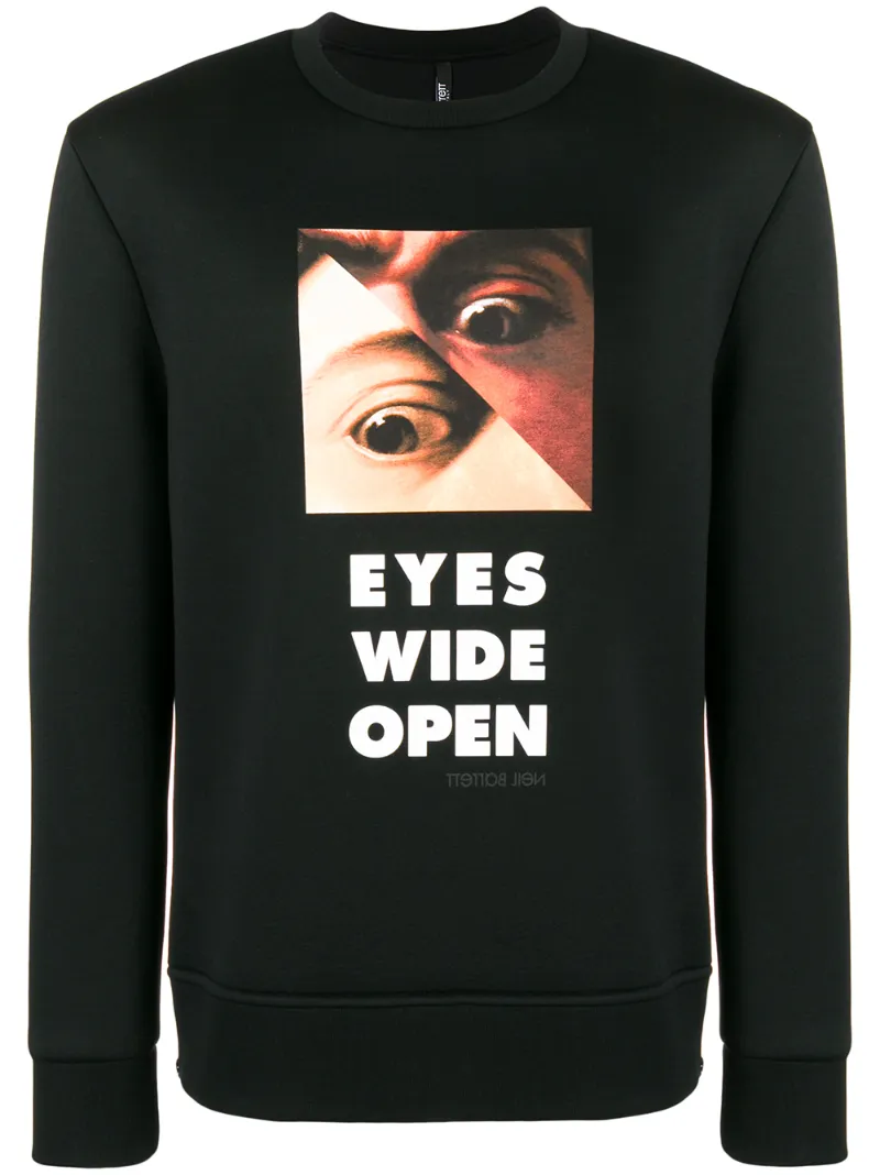 Neil Barrett – Eyes sweatshirt – men – Viscose/Polyurethane – S, M, L – Black